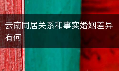 云南同居关系和事实婚姻差异有何