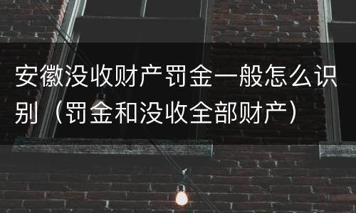 安徽没收财产罚金一般怎么识别（罚金和没收全部财产）