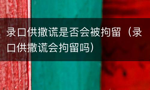 录口供撒谎是否会被拘留（录口供撒谎会拘留吗）