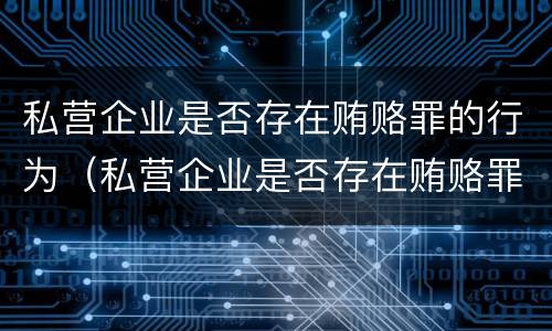 私营企业是否存在贿赂罪的行为（私营企业是否存在贿赂罪的行为规范）