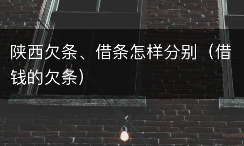 陕西欠条、借条怎样分别（借钱的欠条）