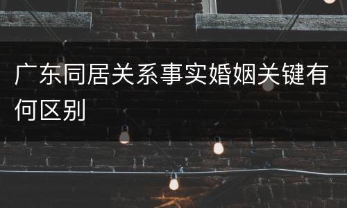 广东同居关系事实婚姻关键有何区别