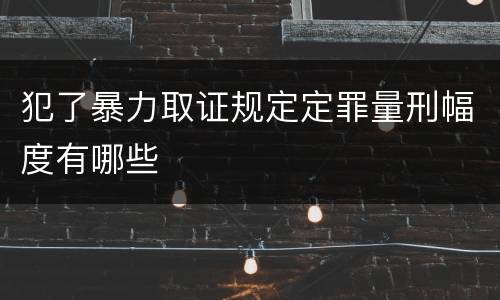 犯了暴力取证规定定罪量刑幅度有哪些