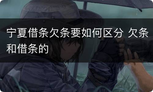 宁夏借条欠条要如何区分 欠条和借条的