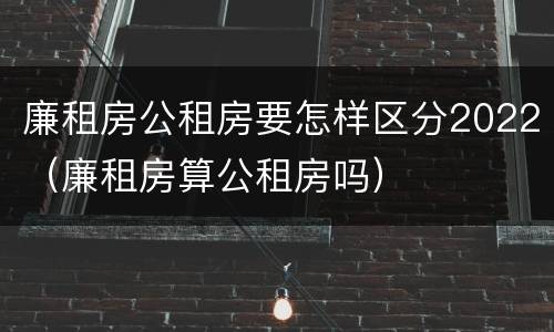 廉租房公租房要怎样区分2022（廉租房算公租房吗）