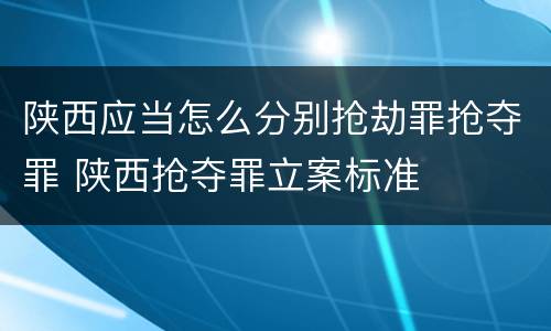 陕西应当怎么分别抢劫罪抢夺罪 陕西抢夺罪立案标准