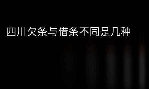 四川欠条与借条不同是几种