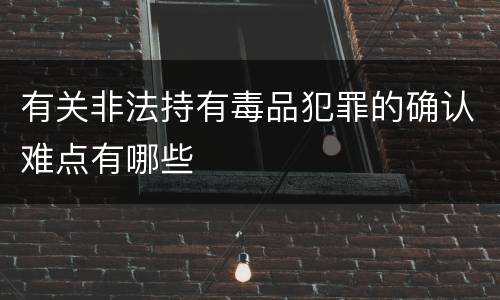 有关非法持有毒品犯罪的确认难点有哪些