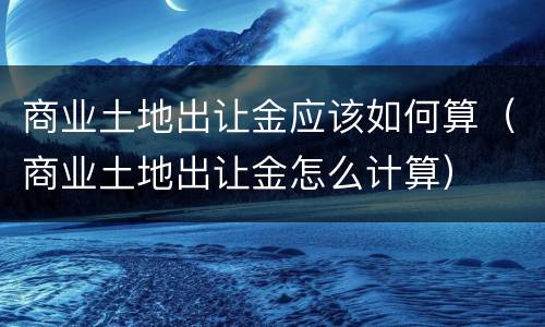 商业土地出让金应该如何算（商业土地出让金怎么计算）