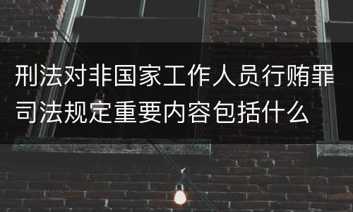刑法对非国家工作人员行贿罪司法规定重要内容包括什么