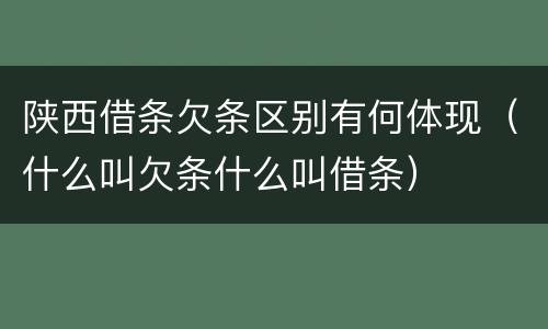 陕西借条欠条区别有何体现（什么叫欠条什么叫借条）