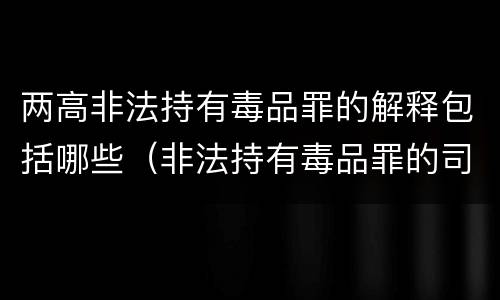 两高非法持有毒品罪的解释包括哪些（非法持有毒品罪的司法解释）