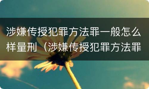 涉嫌传授犯罪方法罪一般怎么样量刑（涉嫌传授犯罪方法罪一般怎么样量刑的）