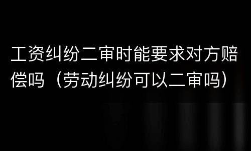 工资纠纷二审时能要求对方赔偿吗（劳动纠纷可以二审吗）