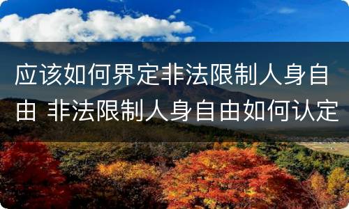 应该如何界定非法限制人身自由 非法限制人身自由如何认定