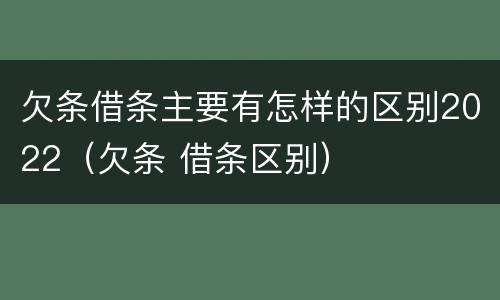 欠条借条主要有怎样的区别2022（欠条 借条区别）
