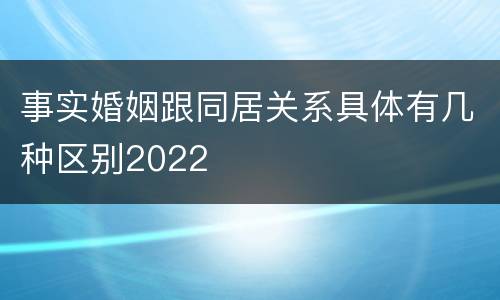 事实婚姻跟同居关系具体有几种区别2022