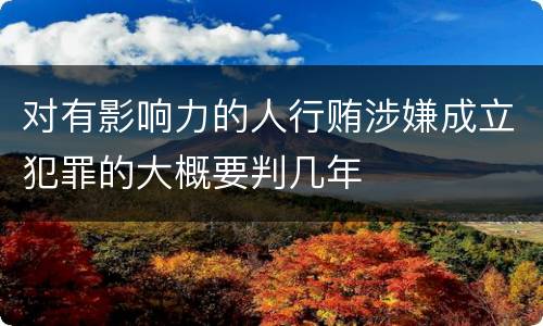 对有影响力的人行贿涉嫌成立犯罪的大概要判几年