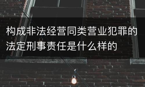 构成非法经营同类营业犯罪的法定刑事责任是什么样的