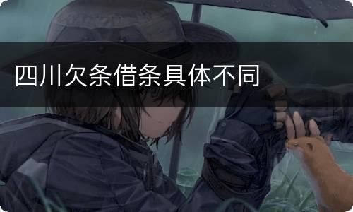 四川欠条借条具体不同