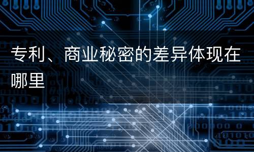 专利、商业秘密的差异体现在哪里