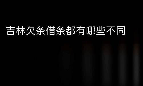 吉林欠条借条都有哪些不同