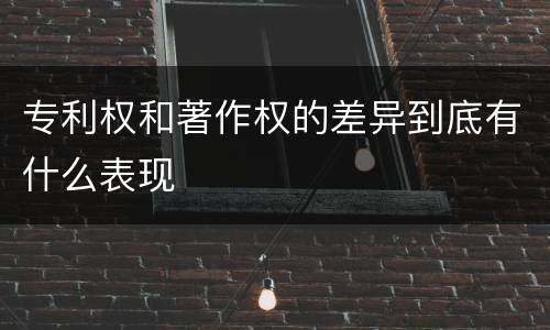 专利权和著作权的差异到底有什么表现
