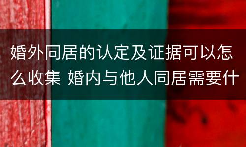 婚外同居的认定及证据可以怎么收集 婚内与他人同居需要什么证据