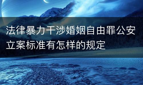 法律暴力干涉婚姻自由罪公安立案标准有怎样的规定