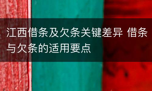江西借条及欠条关键差异 借条与欠条的适用要点