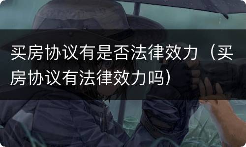 买房协议有是否法律效力（买房协议有法律效力吗）
