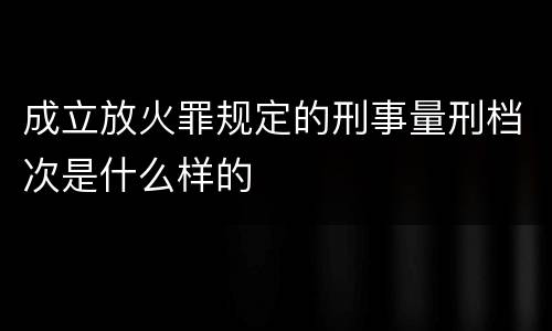 成立放火罪规定的刑事量刑档次是什么样的