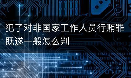 犯了对非国家工作人员行贿罪既遂一般怎么判