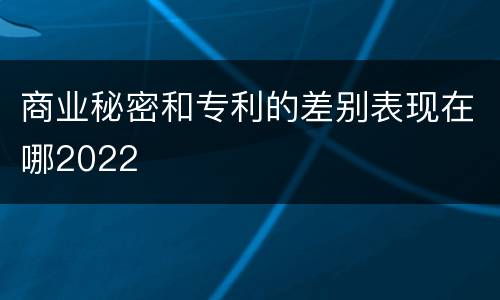 商业秘密和专利的差别表现在哪2022