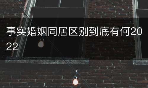 事实婚姻同居区别到底有何2022