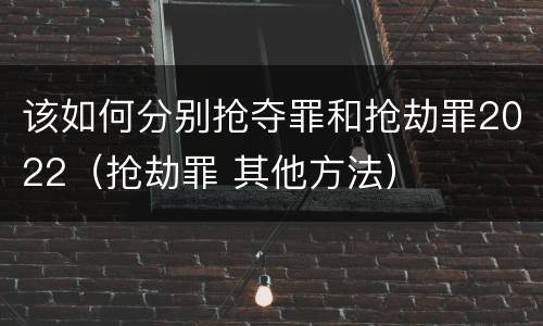 该如何分别抢夺罪和抢劫罪2022（抢劫罪 其他方法）