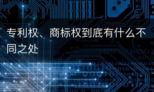 专利权、商标权到底有什么不同之处