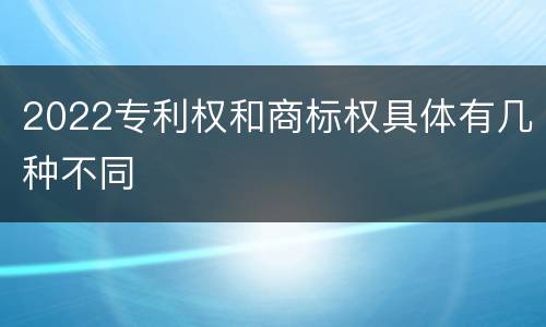 2022专利权和商标权具体有几种不同