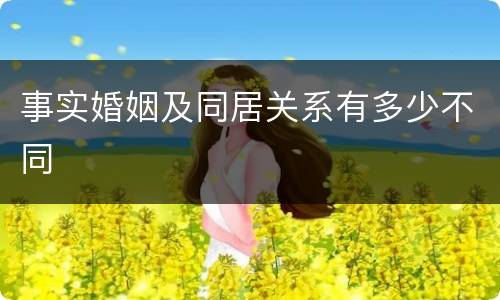事实婚姻及同居关系有多少不同