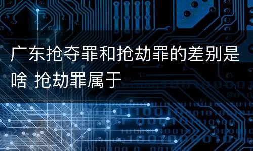 广东抢夺罪和抢劫罪的差别是啥 抢劫罪属于