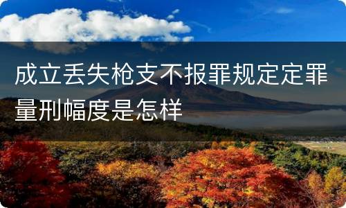 成立丢失枪支不报罪规定定罪量刑幅度是怎样