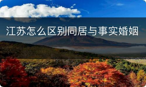 江苏怎么区别同居与事实婚姻