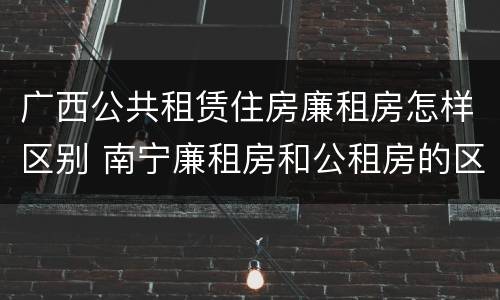 广西公共租赁住房廉租房怎样区别 南宁廉租房和公租房的区别