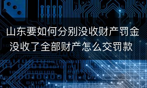 山东要如何分别没收财产罚金 没收了全部财产怎么交罚款