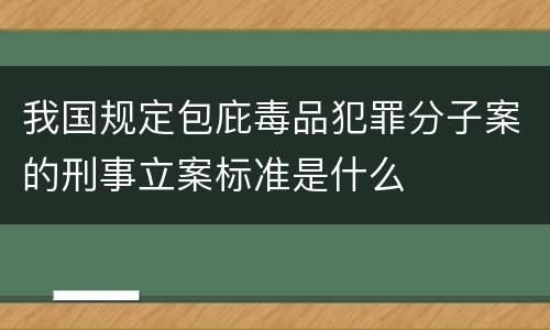我国规定包庇毒品犯罪分子案的刑事立案标准是什么