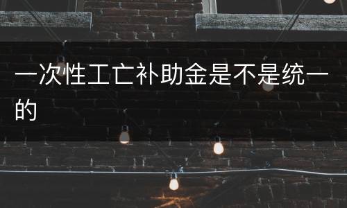 一次性工亡补助金是不是统一的