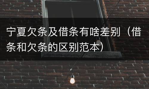 宁夏欠条及借条有啥差别（借条和欠条的区别范本）