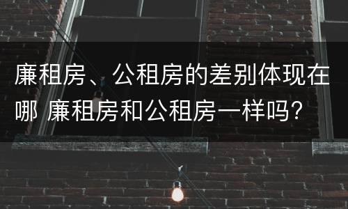 廉租房、公租房的差别体现在哪 廉租房和公租房一样吗?