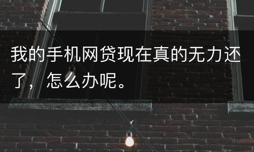 我的手机网贷现在真的无力还了，怎么办呢。