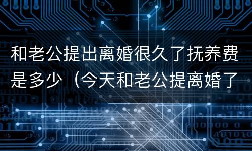 和老公提出离婚很久了抚养费是多少（今天和老公提离婚了）